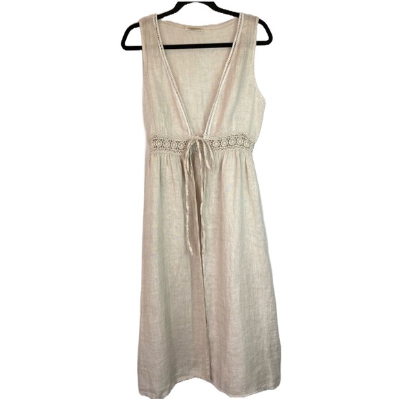 Boho Linen Wrap Dress | Cover up - Picture 1 of 6